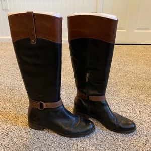 Leather tall boots
